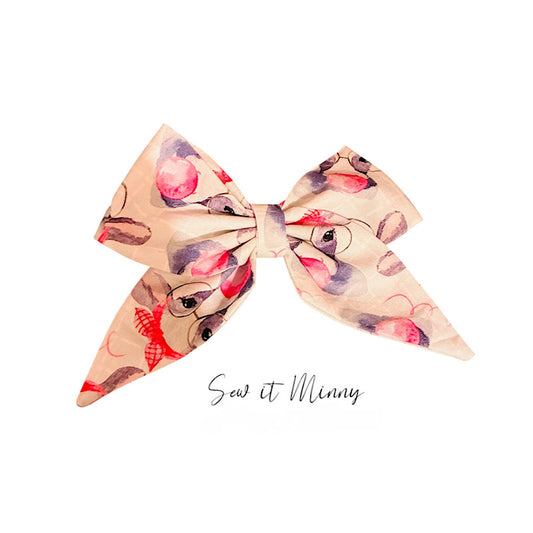 Hair Bow - Bubblegum Cow